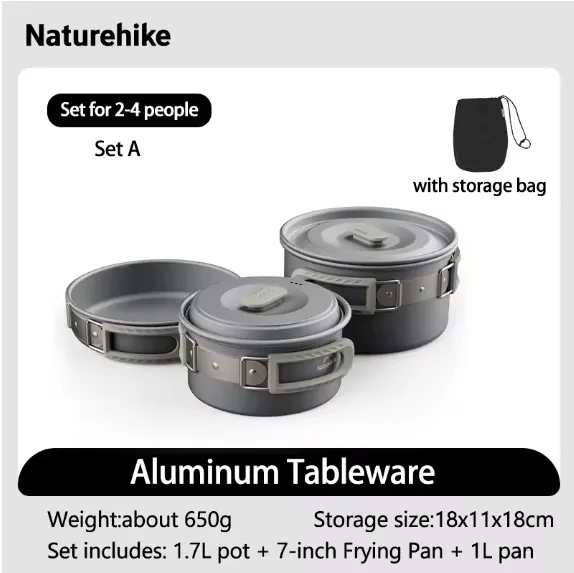 Naturehike Marmita De Campamento Para 2-4 P Set A