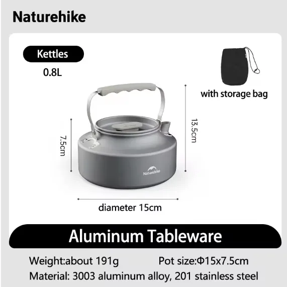 Naturehike Pava De Campamento De Aluminio 0.8 Lt